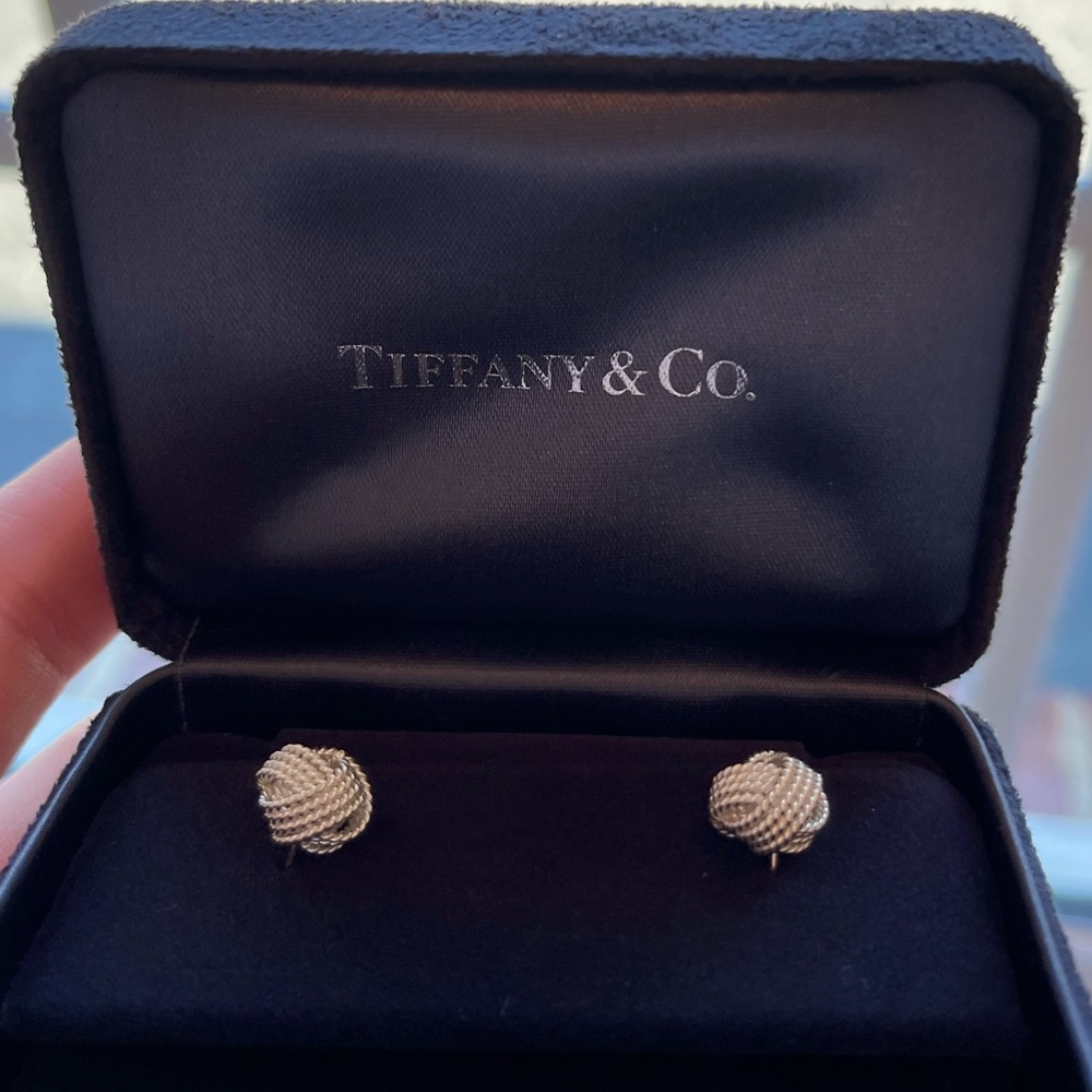 Tiffany & Co. Sterling Silver Twist Stud Earrings / luxury earrings